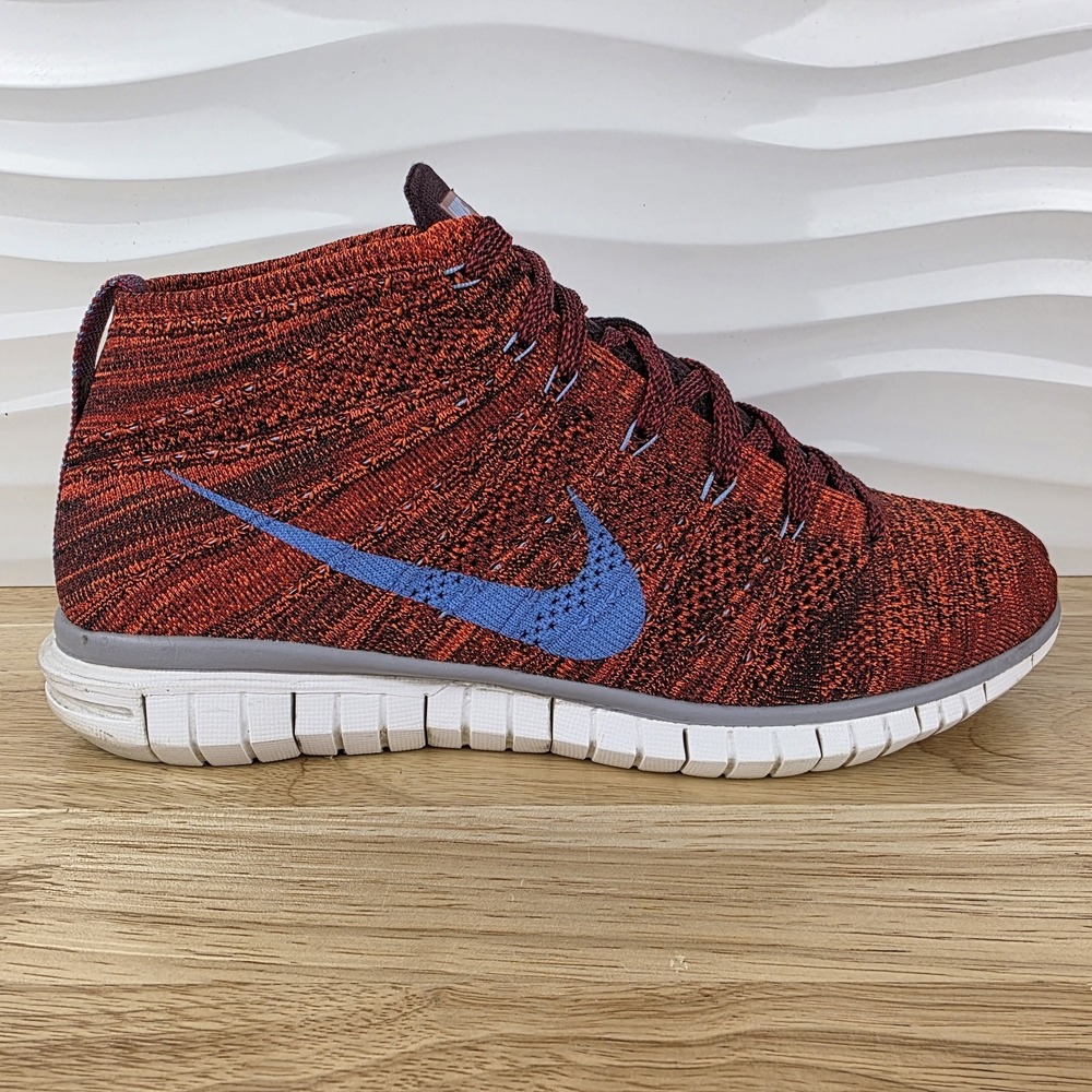 Nike Free Flyknit Chukka Sneakers Mens Size 11 Cinnabar Athletic Shoe 639700-601